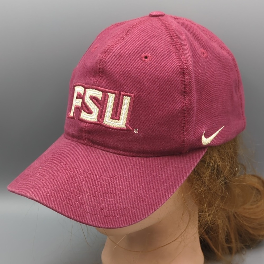 Vintage Florida State University Seminoles Nike Adjustable OSFM Hat Cap Maroon